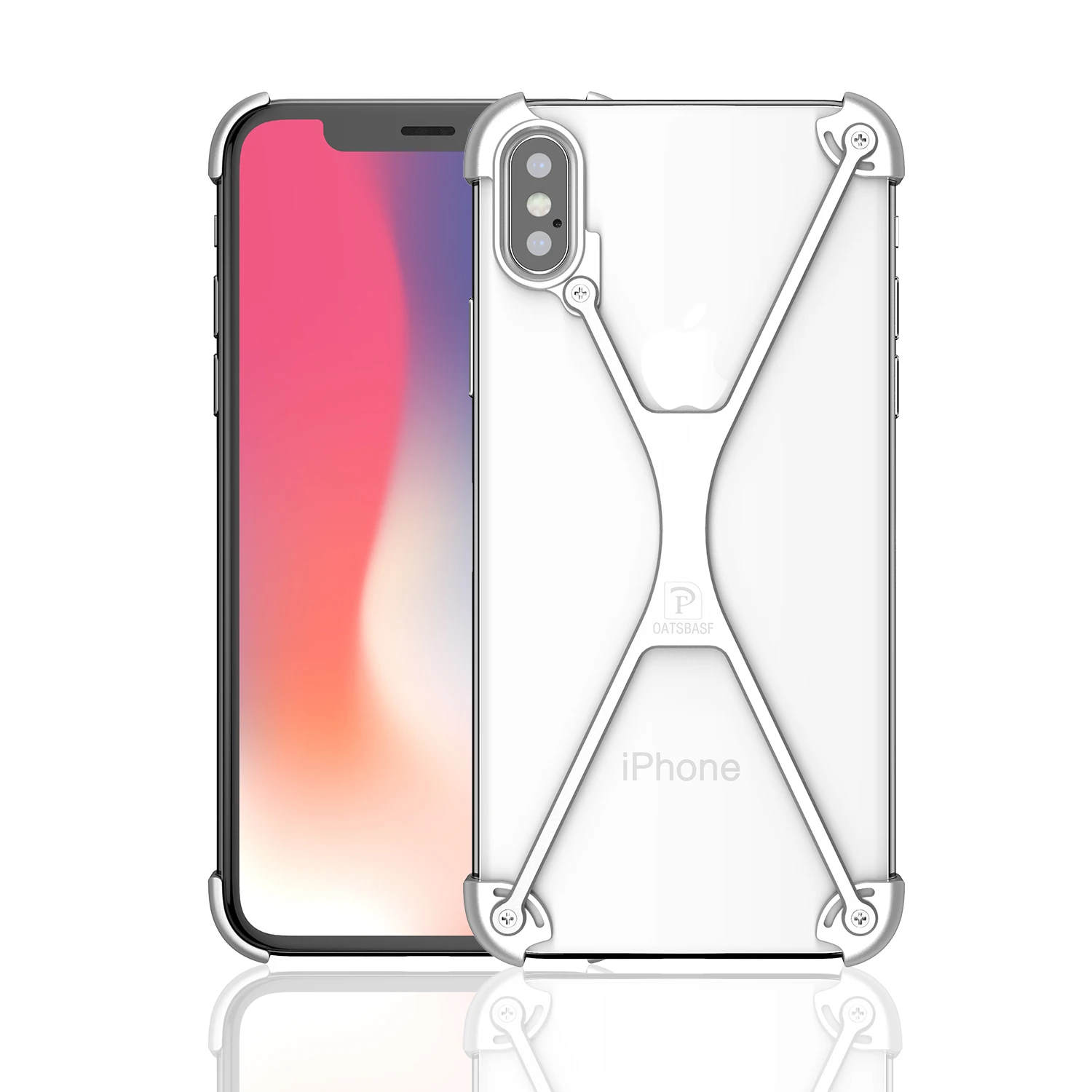 Oatsbasf x Форма чехол для iPhone X личности В виде ракушки для IPhone X корпус металлический бампер чехол для iphonex с подарком стекло Плёнки