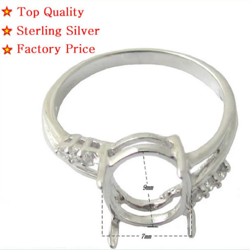 

Beadsnice ID27341smt4 высшее качество чистое серебро 925 полу помолвка обручальное кольцо с зазубринами DIY ювелирные изделия кольца