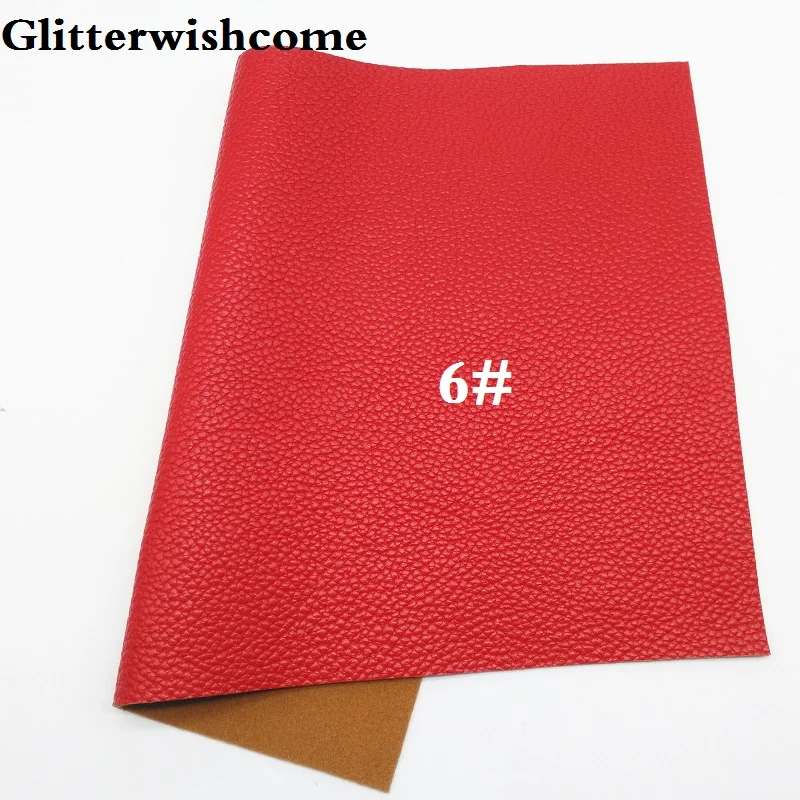 Glitterwishcome 21X29 см A4 Размер Синтетическая кожа листы, личи искусственная кожа листы, Vinil Para Lazos для бантов, GM079A - Цвет: 6