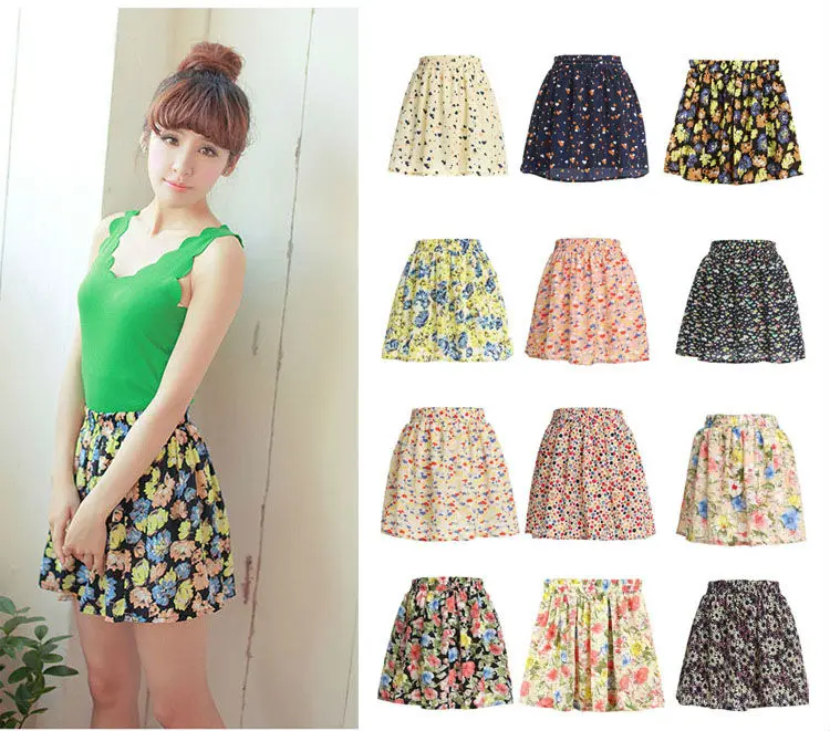 Бесплатная доставка Женская Базовая Повседневная шифоновая юбка пачка выше