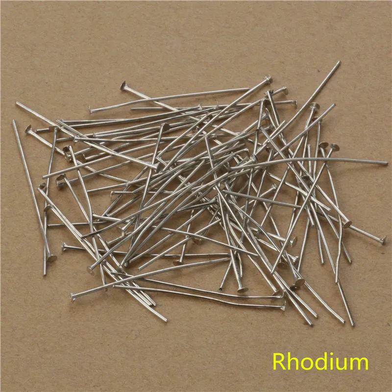 

200pc/lot 50mm/40mm Length Metal Flat Head Pins Needles Bronze Rhodium Gold Silver DIY Jewelry Findings Making Accessories