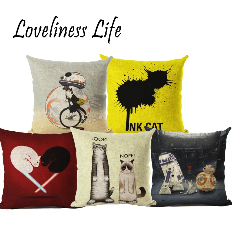 Современные белье Подушки Детские Чехлы для подушек Кот Звездные войны декор