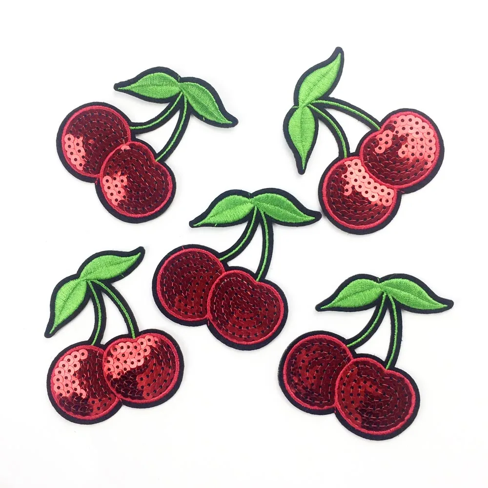 Утюг на патчи для одежды Бесплатная доставка вишня блестками аппликация