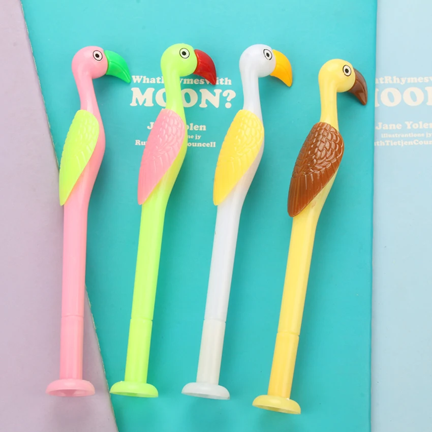 

1pc 0.5mm black Ink Handmade Creative pp Carving Forest parrot Bird animal gel pen Office School Writing Supplies