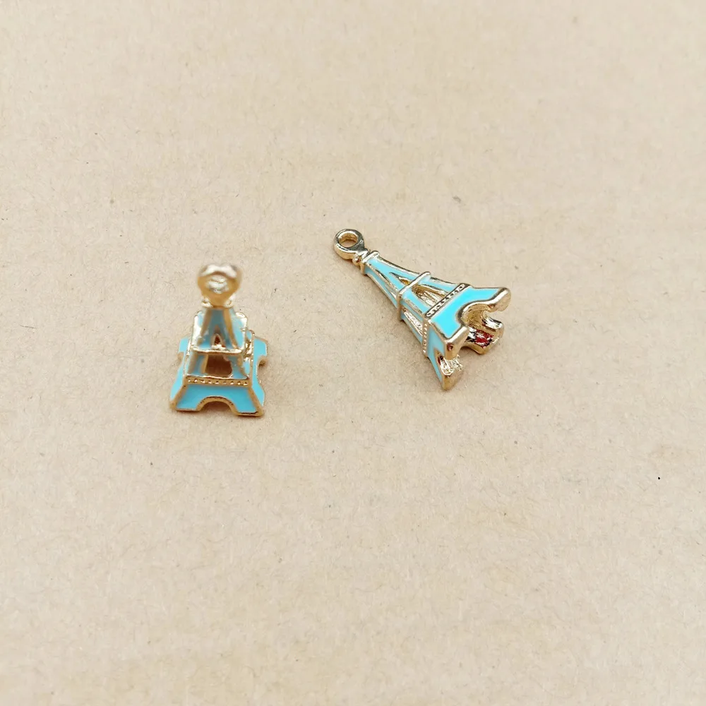 10pcs 23x10mm Enamel jewelry accessories Eiffel Tower charms pendant earrings bracelet necklace handmade DIY material | Украшения и