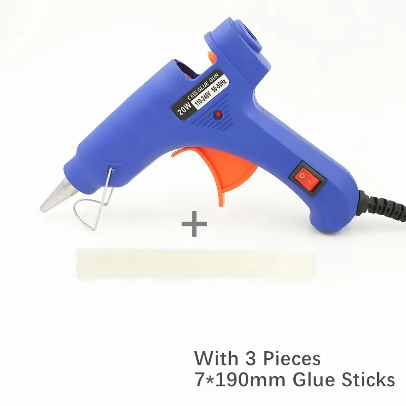 3pcs Glue Sticks BL Onnfang горячего расплава клея пушка 20 Вт с 20/комплект из 3 предметов 7 мм* 190 миллиметровый клей-карандаш промышленный мини Пистолеты термо Электрический тепла Температура инструменты - Цвет: 3pcs Glue Sticks BL