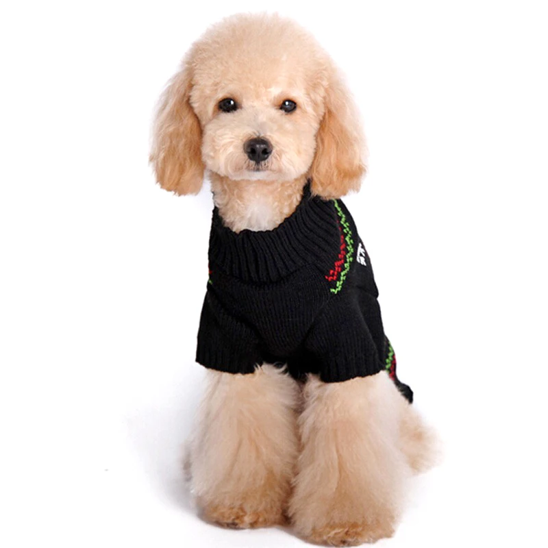 Рождественская Одежда для собак и кошек с красным носом свитера оленем