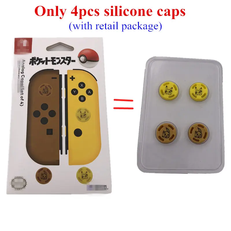 only 4 silicone cap Сумка для переноски, чехол-крышка, чехол для Nintendo Switch NS Console, силиконовый чехол, джойстик, ручки, крышка для Joy Con, аксессуары для игр - Цвет: only 4 silicone cap
