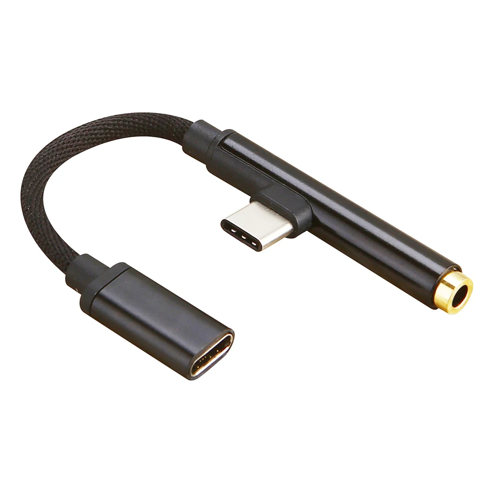 Зарядное устройство для наушников 2 в 1 usb 3.1 Type C Папа мама аудиоразъем 3 5 мм Кабель