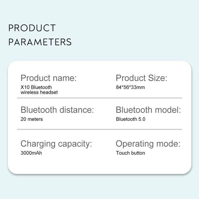 Smart Touch control Беспроводная bluetooth-гарнитура X10 мини-наушники-вкладыши TWS шумоподавление музыкальные наушники с зарядным устройством