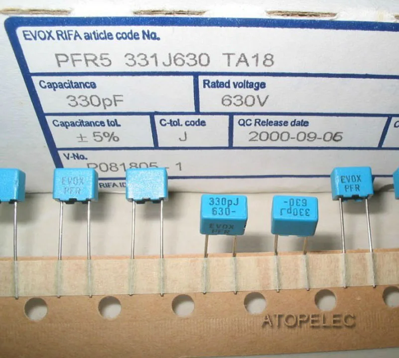 10 шт. пленочные конденсаторы RIFA 330pF/630V EVOX PFR MKP|capacitor mkp|capacitor filmcapacitor 630v |
