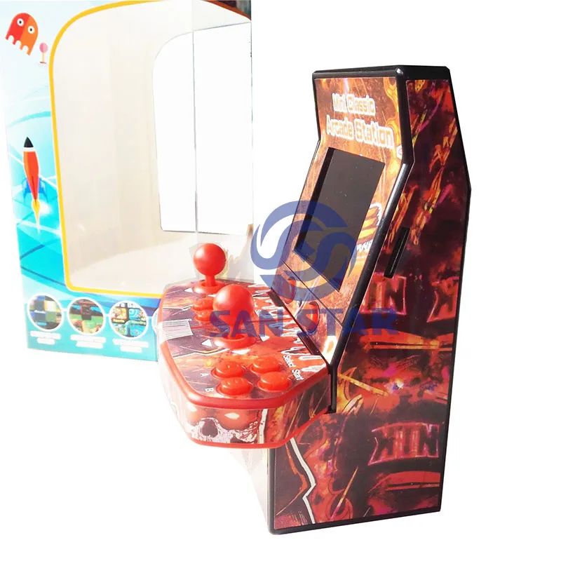 Мини Портативный 2 игрока Аркада станции 8 дюймов со встроенным 183 8Bit игр