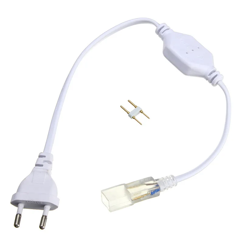 2pin 6 мм кабель Светодиодные ленты светильник 5050 2835 3014 5630 SMD светильник бар Plug Светодиодный светильник поясные аксессуары штепсельная вилка европейского стандарта с иглой 220 V-240 V