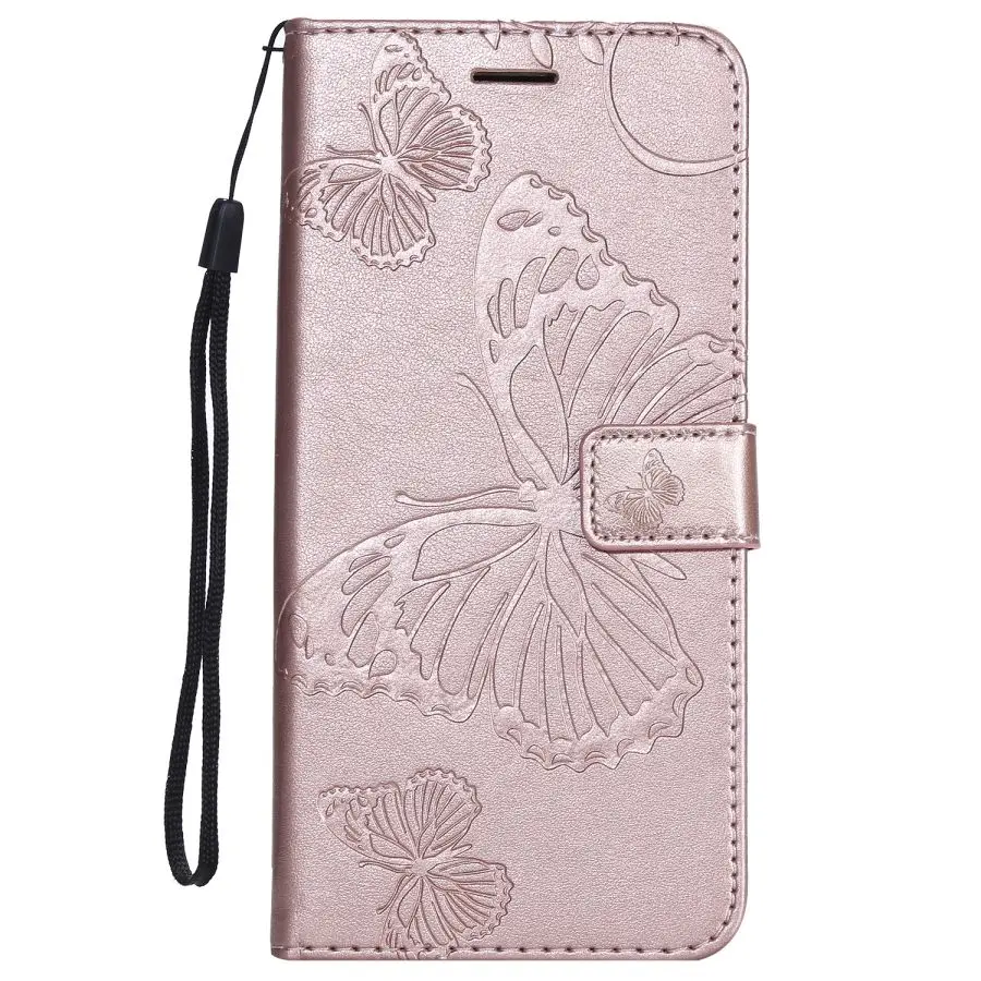 Rose Gold Кожаный чехол для huawei Y5 Lite чехол для huawei Y5 Lite чехол DRA-LX5 Y5 3D Бабочка Флип-бумажник чехол для телефона - Цвет: Rose Gold