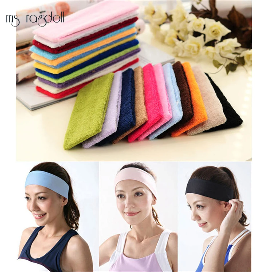 Simple Style Headwear Lady Cotton Absorb Sweat Yoga Elastic Headband Popular Women Candy Color Sport Hair Band | Спорт и развлечения