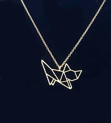 Уникальная кошка оригами подвеска в виде котенка ожерелье креативное