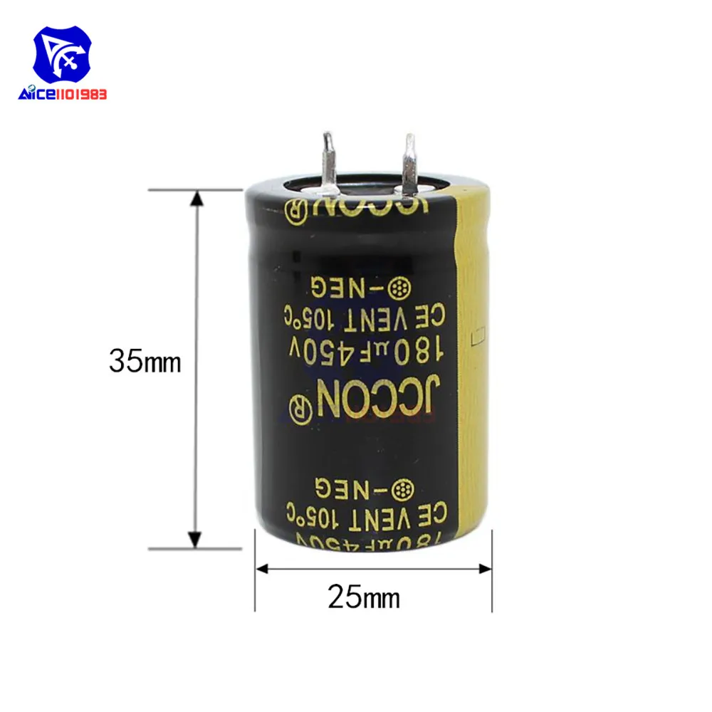 Алюминиевый электролитический конденсатор 450V 180 мкФ 25x35mm Высокочастотный