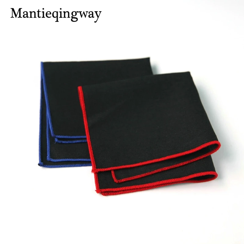 Mantieqingway бизнес сплошной черный носовой платок для мужчин 24*24 см хлопок нагрудный