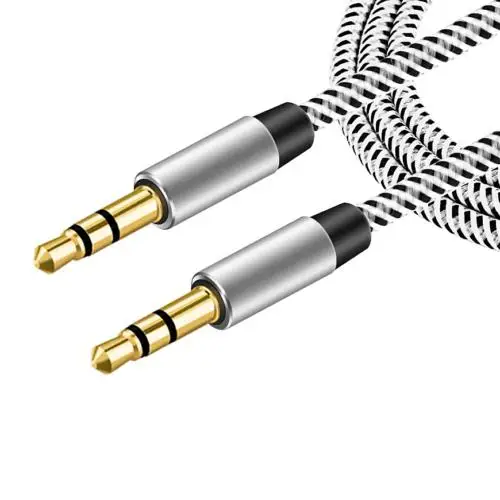 

EastVita 2 Pcs Aux Cable 1M 3.5mm Jack Plug Aux Cable Audio Lead for to Headphone MP3 for iPod PC Car Audio Line r12