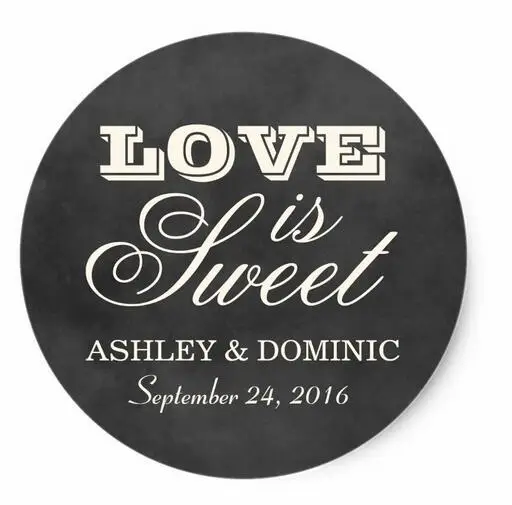 

1.5inch Love is Sweet Wedding Sticker Vintage Chalkboard