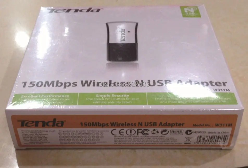 Новая лучшая цена Tenda Мими 150 Мбит/с Беспроводной Nano USB адаптер Wi Fi м Сетевая карта