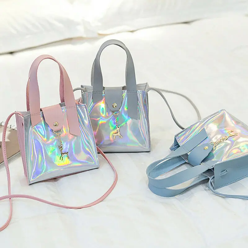 Прозрачная голограмма сумка на плечо женская прозрачная лазерная