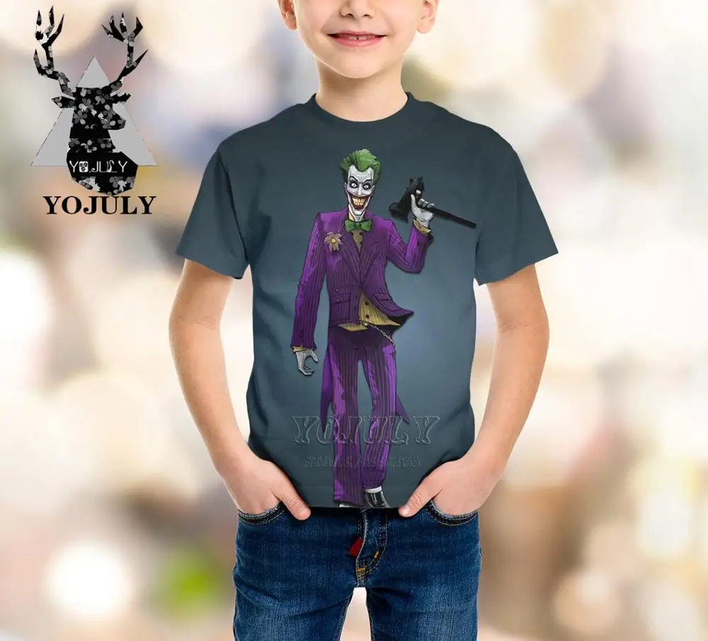 10 YOJULY/Новинка, детская одежда с 3d принтом из фильма «Джокер клоун» для маленьких мальчиков и девочек-подростков детская футболка горячая Распродажа, модные футболки Modis, A208 - Цвет: 10