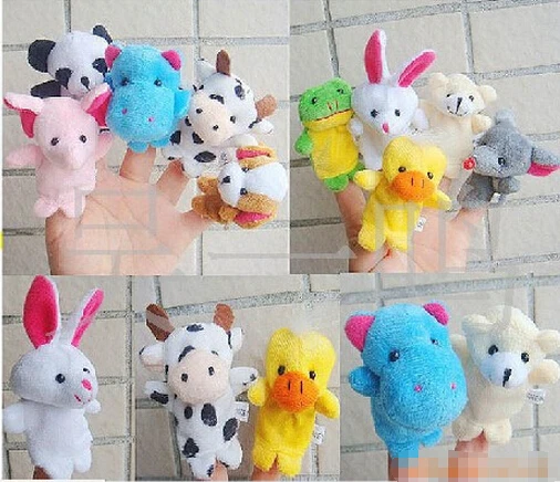 10 шт./лот детские плюшевые игрушки пальчиковые говорящие реквизиты (10 животных