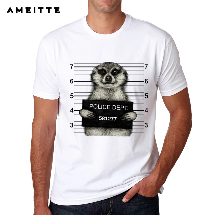 2019 забавная Дизайнерская футболка с животными летняя мужская рисунком мериката