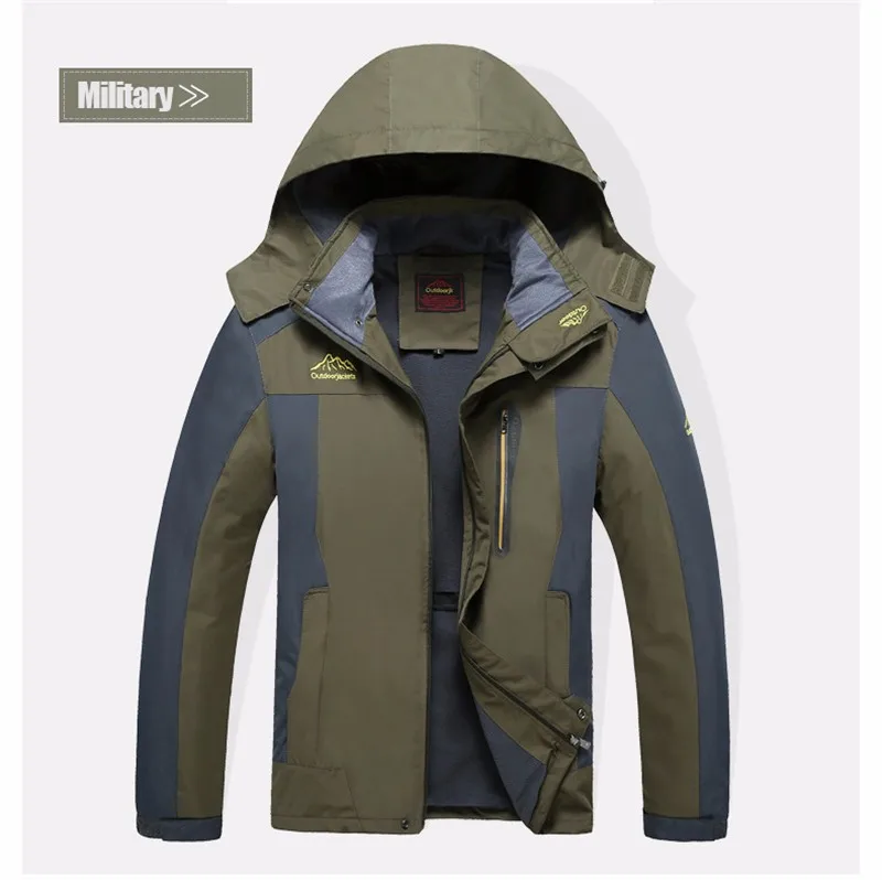Большой Размеры 6XL, 7XL, 8XL мужской пиджак осень-зима Мужчины Открытый спорт отдых Пеший Туризм Охота Водонепроницаемый ветрозащитная куртка ветровка