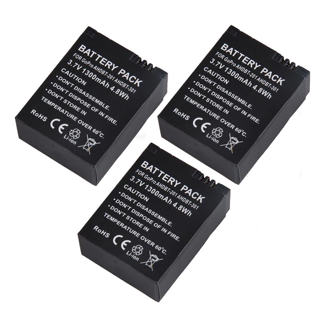 Лучшие предложения 3x декодированная батарея камеры для Gopro HERO3 Black AHDBT 201 301|battery