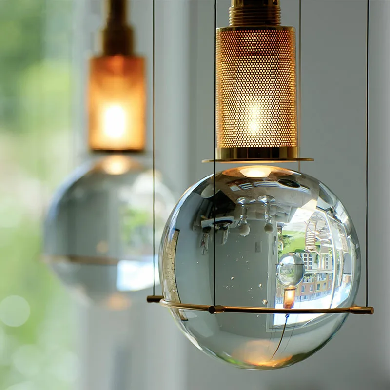 

Creative personality window art glass Pendant Lights post modern restaurant light bedroom bedside single head lamp WF5151442