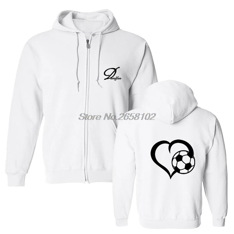Любовь Сердце футболист Спорт Футбол забавный Принт толстовки мужская хлопковая