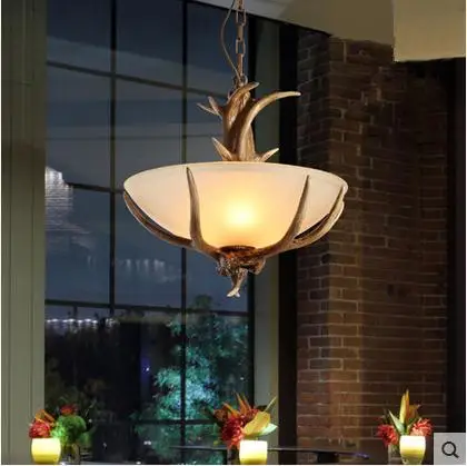 Подвесной светильник для сада американский кантри рога креативный ресторанный