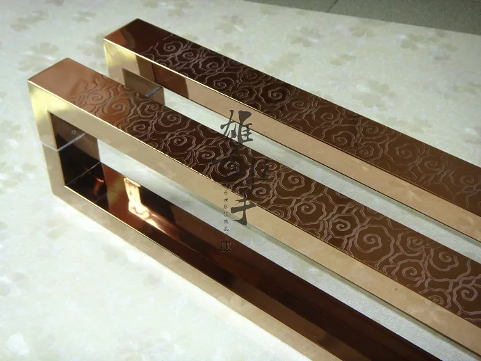 Китайская антикварная ручка двери из нержавеющей стали розового золота