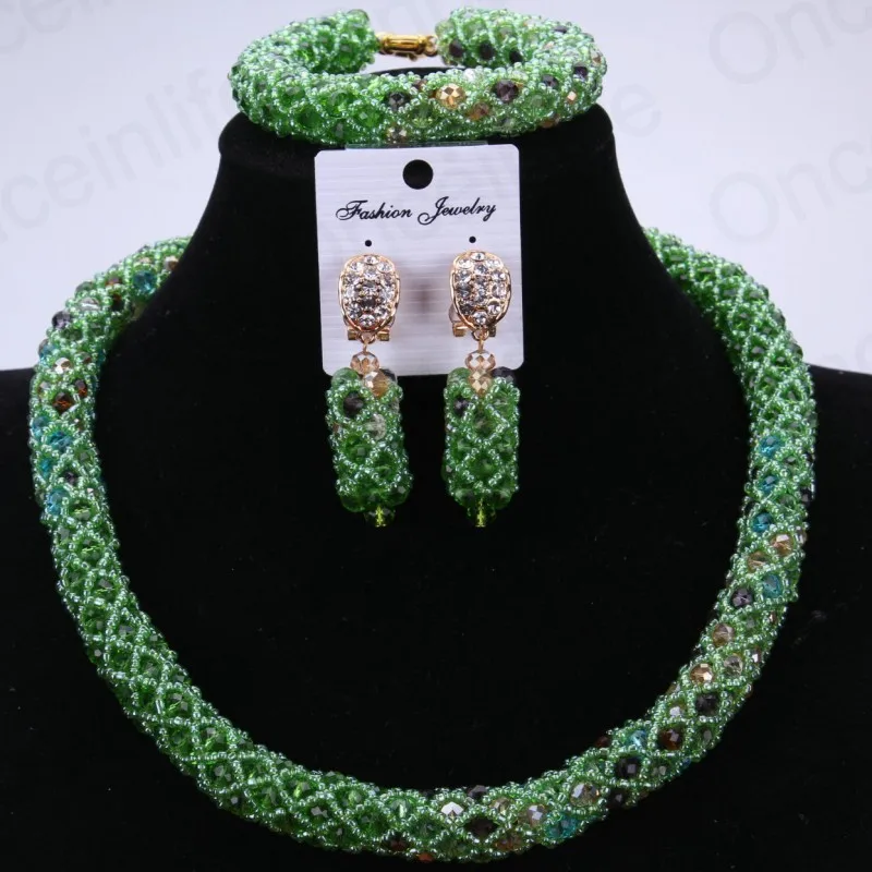 Модные фантастический красный и африканских зеленых бусин ювелирные изделия