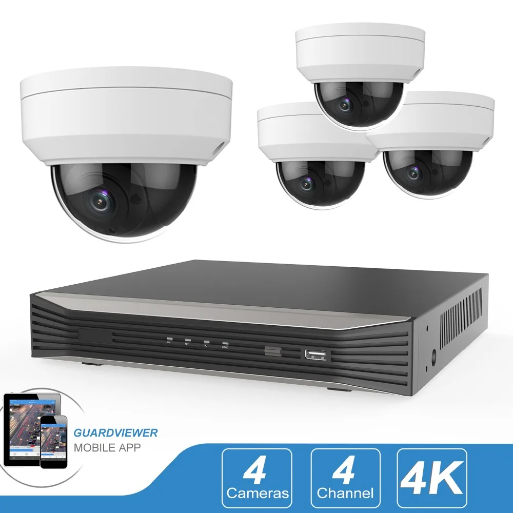 Plug & Play 4CH POE NVR KIT H.265 4 канальная система безопасности камеры шт 5 мегапиксельная ip с