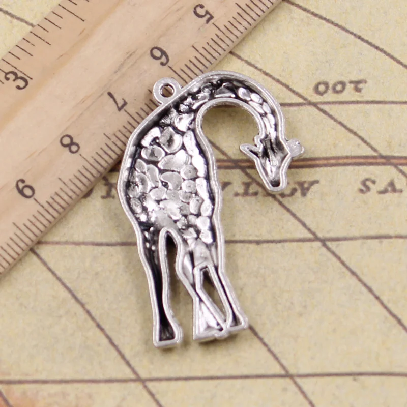 6pcs Charms Giraffe 42x28mm Antique Silver Color Pendants Making DIY Handmade Tibetan Finding Jewelry For Bracelet | Украшения и