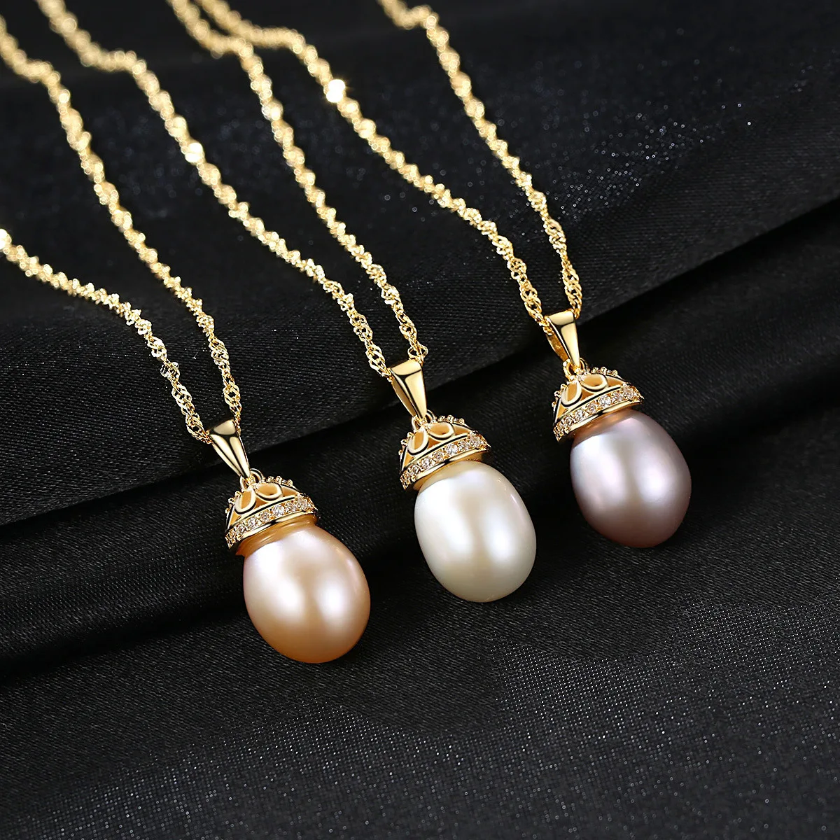 LANCAI 925 Sterling Silver Necklace Natural 9-10mm Freshwater Pearl 18K Gold Plated Pendant for Women Fine Jewelry | Украшения и