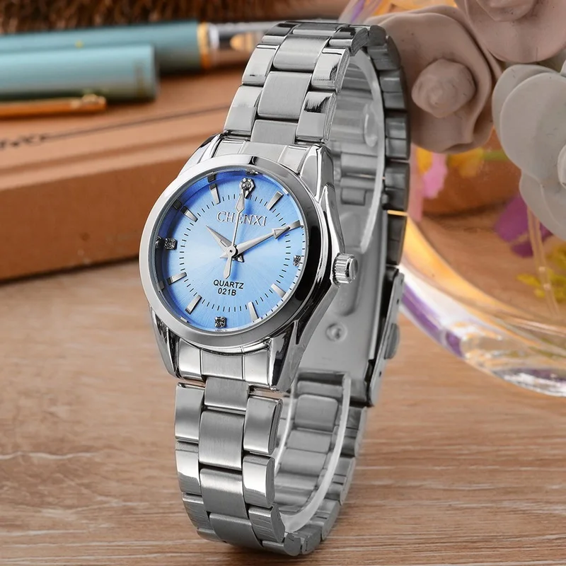 CHENXI модные женские туфли красочный циферблат Reloj Mujer в сдержанном стиле Девушка наручные Часы женский Повседневные часы со стразами Часы часы