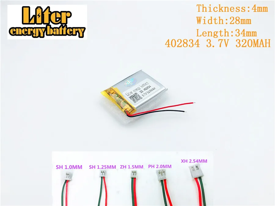 3 7 V 320mAh 402834 полимерный аккумулятор для 320MAH PLUG GPS MP3 MP4 MP5 bluetooth Литий