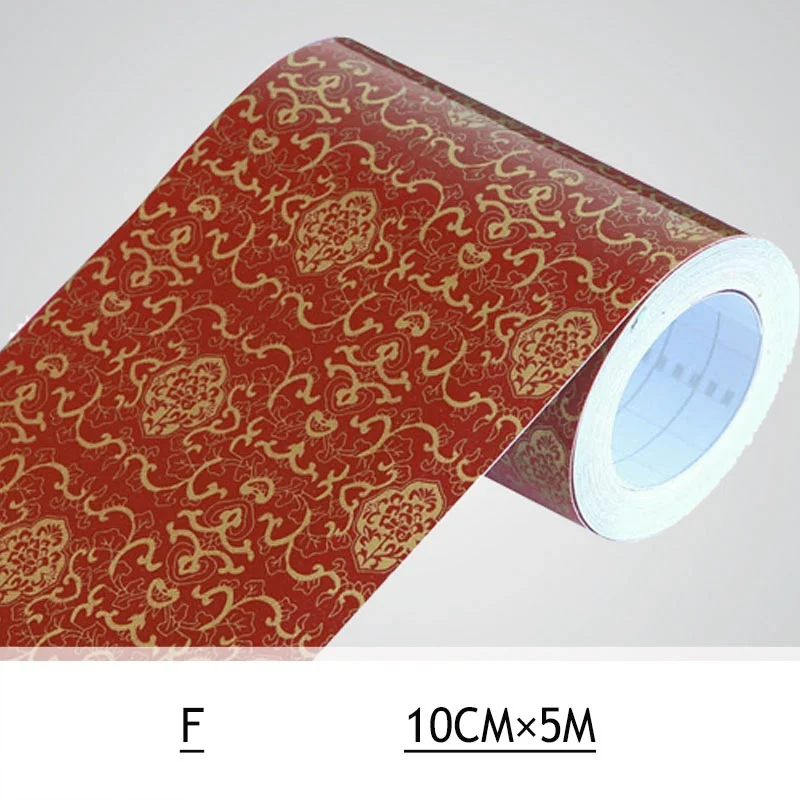 F 5M Bathroom PVC Self Adhesive Wallpaper Border Vinyl Waterproof Wall Stickers Waist Paste DIY Creative Waistline Tiles Borders - Цвет: F