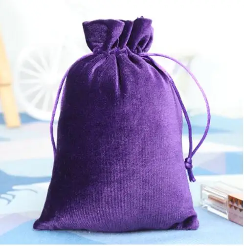 Purple 10 шт./лот, 10*15, 12*14, 13*18, 25*30 см, красные/фиолетовые/зеленые/синие мягкие шелковые бархатные сумки на шнурке, свадебные подарочные сумки, сумки для конфет - Цвет: Purple