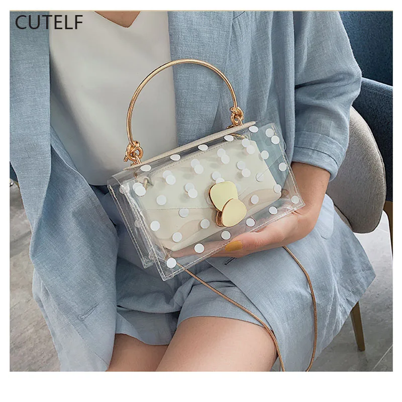 Прозрачная сумочка на ремне sac основной femme 2019 nouveau желе цепи сумки женские ручные