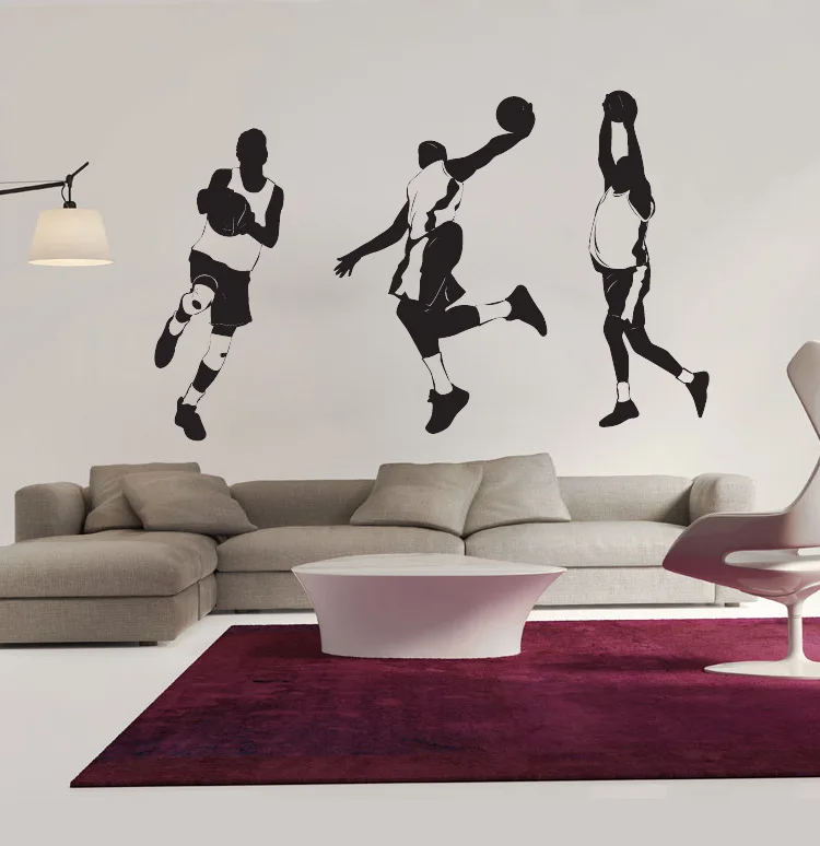 Баскетбольный плеер настенные наклейки для детской комнаты 3D сделай сам на заказ