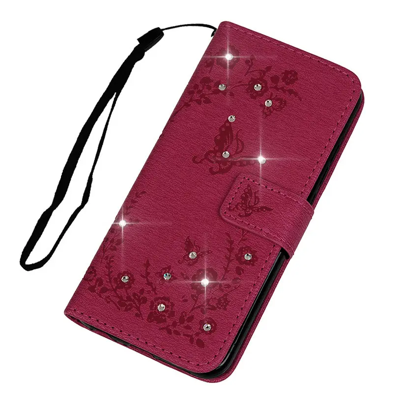TURATA Bling Diamond Leather Flip Stand Wallet Case For Huawei Honor 10/P20 Pro/7C/P20 Lite/P20 Luxury Emboss Butterfly Cover | Мобильные