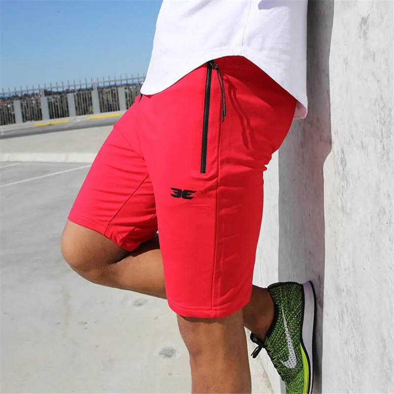 

Высококачественные хлопковые мужские повседневные шорты для фитнеса, брендовые летние шорты 2019, новые модные красные шорты с карманами на ...