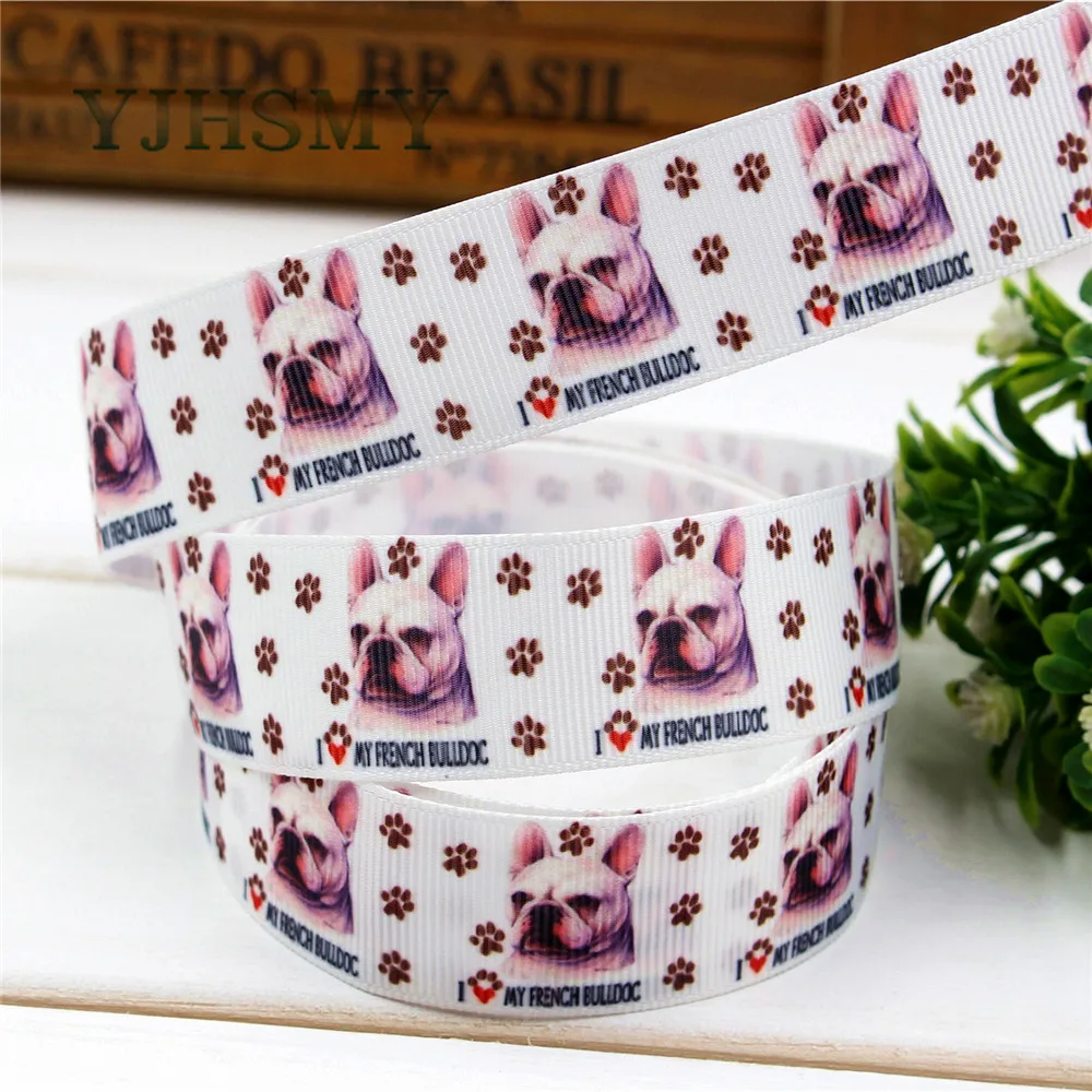 YJHSMY D 17329 1224 10 ярдов 25 мм мультфильм собака печатных grosgrain ленты Свадебные