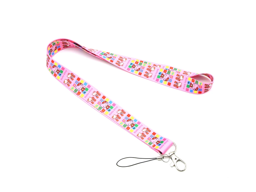 Lanyard A Классический мультфильм милый кот ремешок на шею Ремни сотовый телефон Веревка ID карты брелок кулон Модные подарки - Цвет: Lanyard A