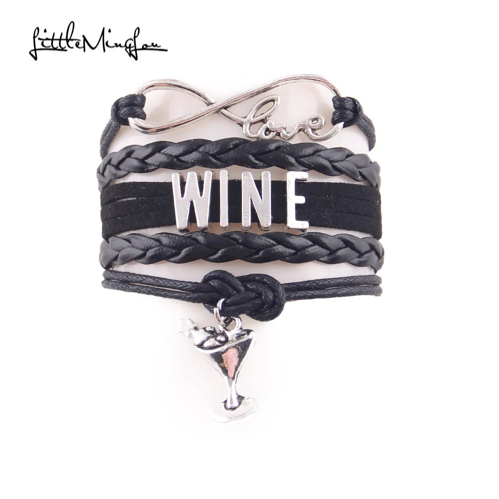 Маленький Браслет Minglou Infinity Love WINE Очаровательные кожаные мужские браслеты и для
